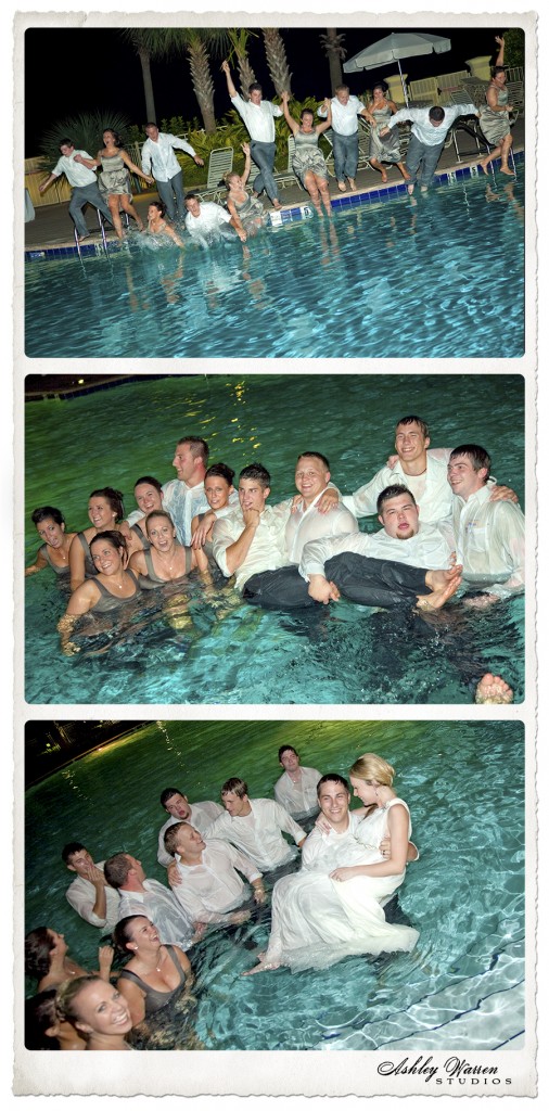 then Nick escorted his new bride into the pool! Congrats guys!!!